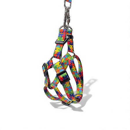 Peitoral Americano para cachorros Quebra-Cabeça Autismo Suporte Emocional