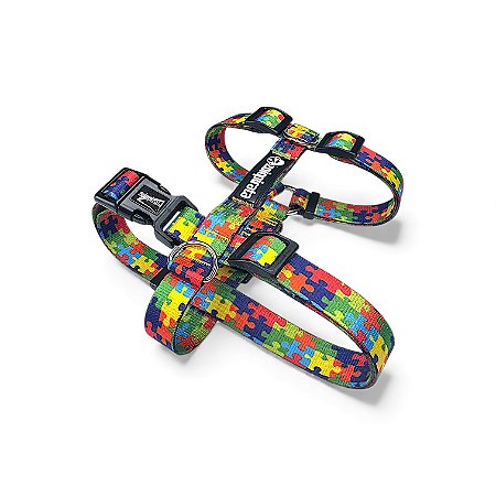 Peitoral H antipuxão para cachorros Quebra-Cabeça Autismo Suporte Emocional