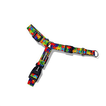 Peitoral Y Antipuxão para cachorros Quebra-Cabeça Autismo Suporte Emocional