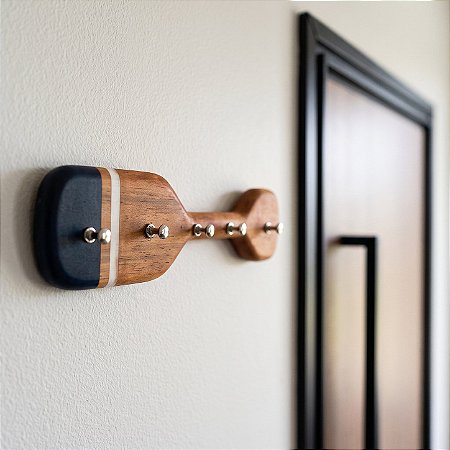 Porta Chaves Artesanal Formato Remo Azul (30x8cm) | Casa Tukã