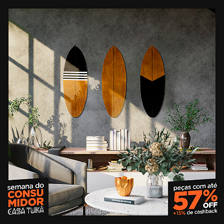 Kit 3 Pranchas Single Artesanais em Madeira