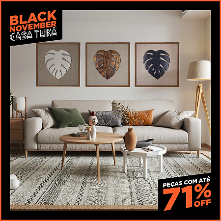 Kit 3 Quadros Costela de Adão com Moldura (60x60cm)