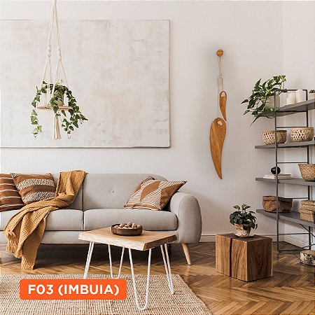 Pendente Folha Bico na Corda em Madeira - Decoração de Parede Artesanal