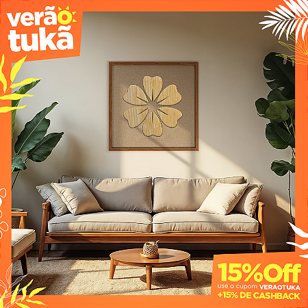 Quadro Artesanal em Alto Relevo - Rosa do Deserto (60x60cm)