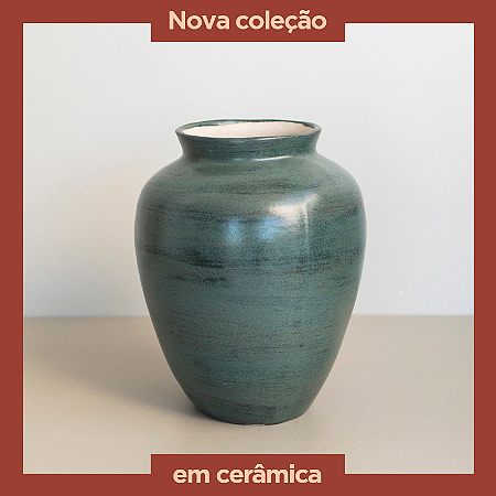 Vaso em Cerâmica Mod: Moka de 15x12cm - Cor: Betty Blue