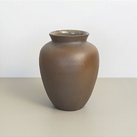 Vaso em Cerâmica Mod: Moka de 15x12 - Cor: Marrom Envelhecido