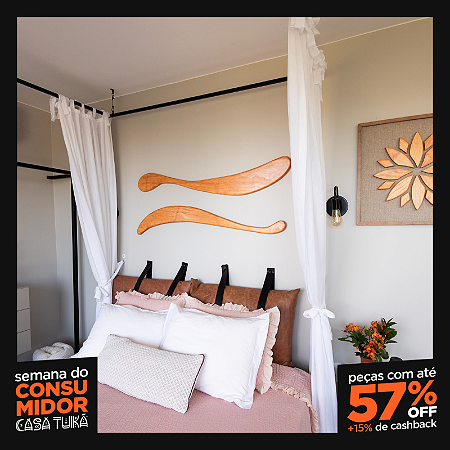 Conjunto de 2 Esculturas de Parede Simbolizando as Marés - Esculpida em Madeira - Cor: Imbuia