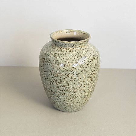 Vaso em Cerâmica Mod: Moka de 15x12cm - Cor: Cinza Vesuvio