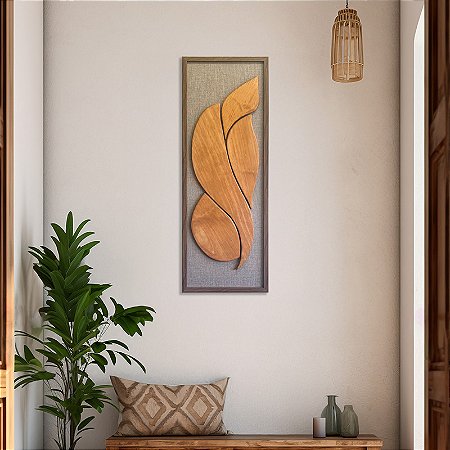 Quadro Artesanal Pétalas de Flores - (100x35) - Fundo em tecido