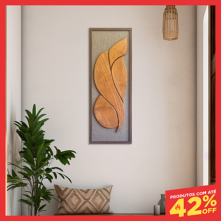 Quadro Artesanal Pétalas de Flores - (100x35) - Fundo em tecido