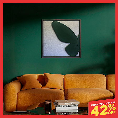 Quadro Artesanal Asa de Borboleta - (60x60) - Fundo em tecido