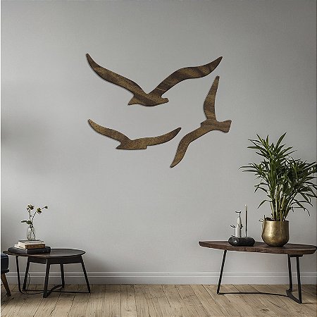 Conjunto “Voo Livre” – Esculturas de Parede (3 Andorinhas)