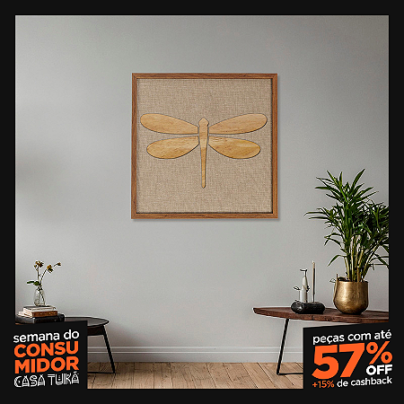 Quadro Artesanal em Alto Relevo - Libélula