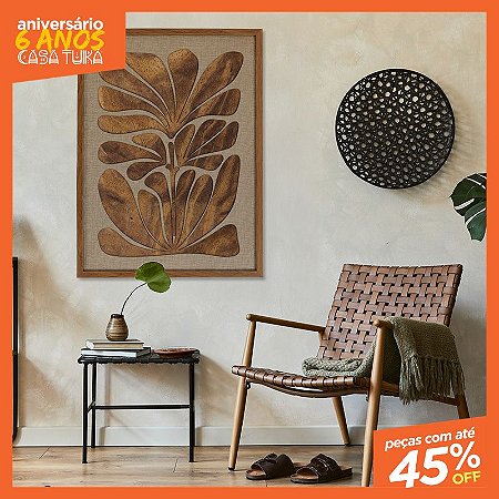 Quadro em Madeira em alto Relevo Flor em Origem - (80x60cm)