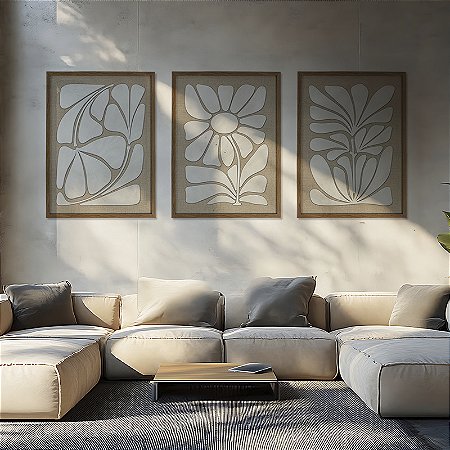 Kit de 3 Quadros de Madeira em alto Relevo - Temas - Origem, Apogeu e Vestígio (100x60)