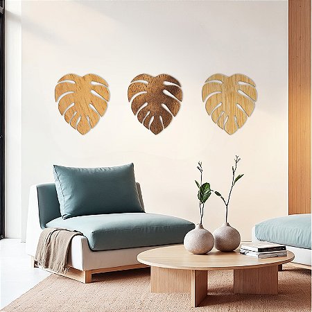 Kit de 3 Esculturas de Parede - Costela de Adão