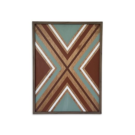 Quadro Geométrico Tribal Abstrato - "X" (80x60)