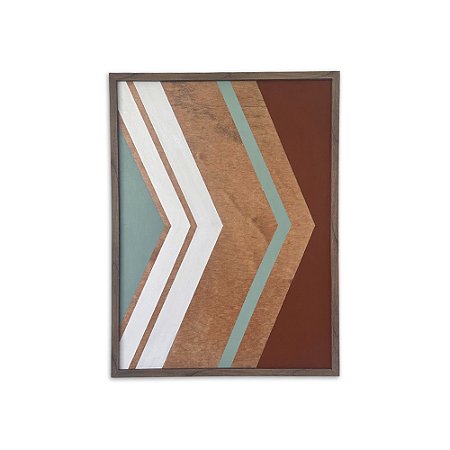 Quadro Geométrico Tribal Abstrato - "Flecha Horizon" (80x60)