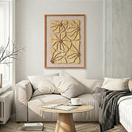 Quadro em Alto Relevo Flor da Mata - (80x60cm)