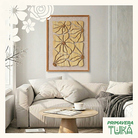 Quadro em Alto Relevo - Flor da Mata - (80x60cm)