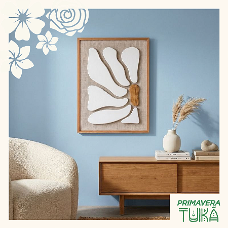 Quadro Artesanal em madeira de alto relevo - Sopro da Mata - (80x60cm)