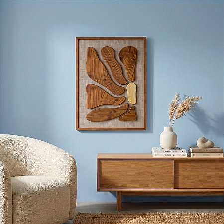 Quadro Artesanal em madeira de alto relevo - Sopro da Mata - (80x60cm)
