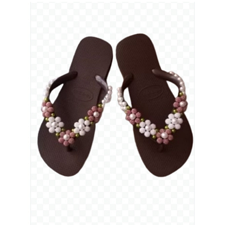Chinelo havaianas top decorados marrom