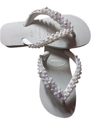 Chinelo havaianas top decorados  branco