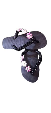 Chinelo havaianas top decorados preto