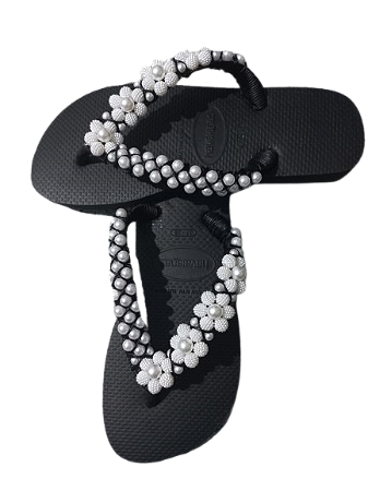 Chinelo havaianas top decorados com linha