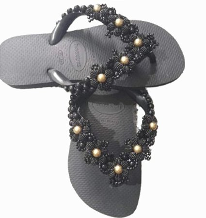 Chinelo havaianas top decorados com renda francesa