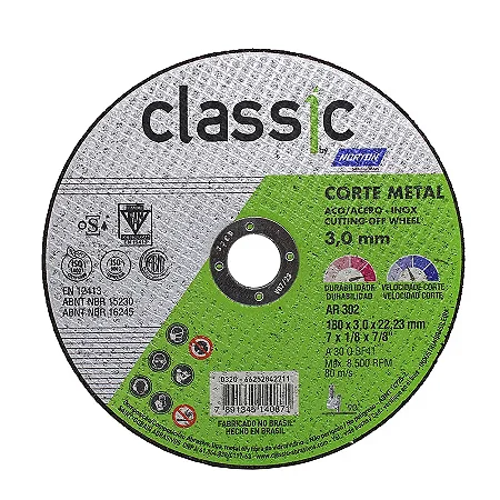 DISCO CORTE CLASSIC NORTON AR302 180X6,4X22,23