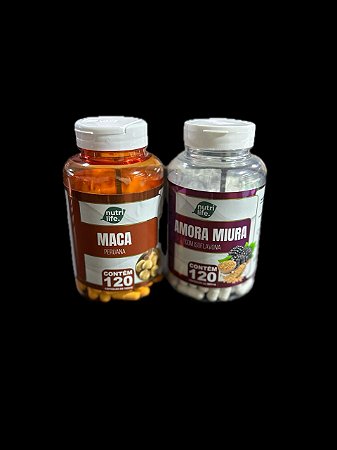 KIT AMORA MIURA COM ISOFLAVONA  + MACA PERUANA NUTRILIFE 120 CAPSULAS CADA