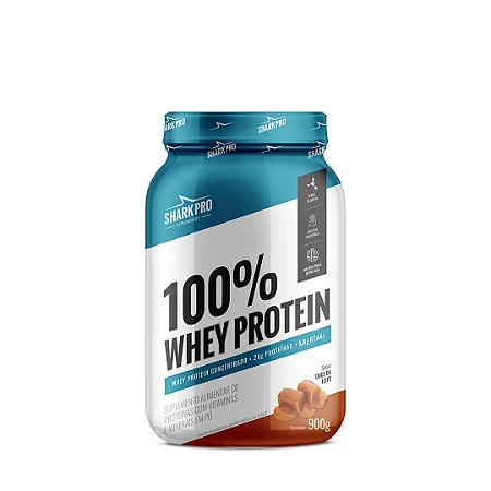 100% WHEY PROTEIN SHARK PRO 900G Sabor Doce de Leite