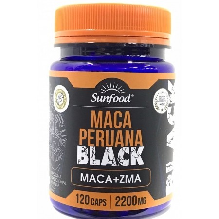Maca Peruana Sunfood Black Maca + Zma - Sunfood Original Pote 120 Capsulas
