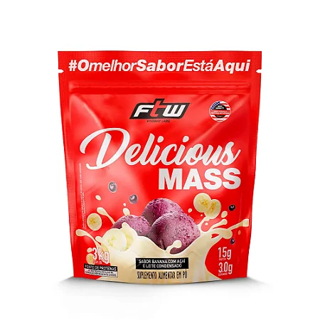 Delicious mass hipercalórico - banana açaí e leite condensado - 3kg