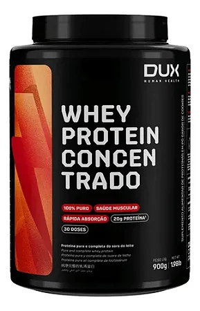 Whey Protein Dux Concentrado sabor chocolate Pote 900g