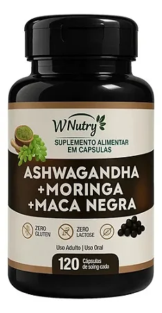 * NOVIDADE* ASHWAGANDA + MORINGA + MACA NEGRA 3 EM 1
