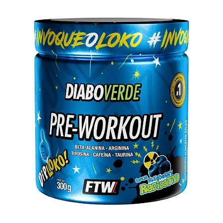 Diabo Verde #Pre-Workout Dip Loko! 300g Sabor Blueberry Radioativo