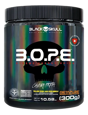 Pré Treino BOPE - Black Skull 300g Sabor Frutas Amarelas