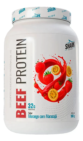 Beef Protein Zero Lactose Pote 900g Shark Pro Morango com Maracuja