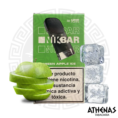 CARTUCHO - NIKBAR NPOD - GREEN APPLE ICE (1 UN)