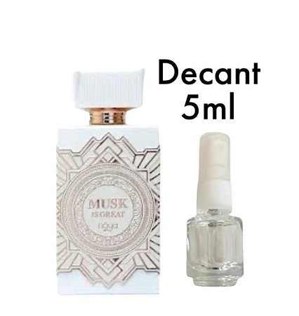 Perfume Arabe MUSC IS GREAT -Zimaya- EXTRAIT DE PARFUM- DECANT 5ML