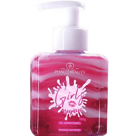 Gel para Virilha, Beijável Girls  Aromatizante Morango e Creme Phallebeaut 180g