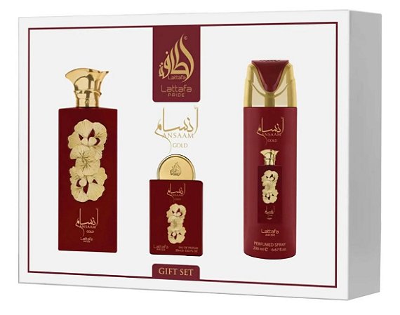 Conjunto Para Presente Unissex Lattafa Ansaam Gold EdpConjunto Para Presente Unissex Lattafa Ansaam Gold Edp Conjunto Pa
