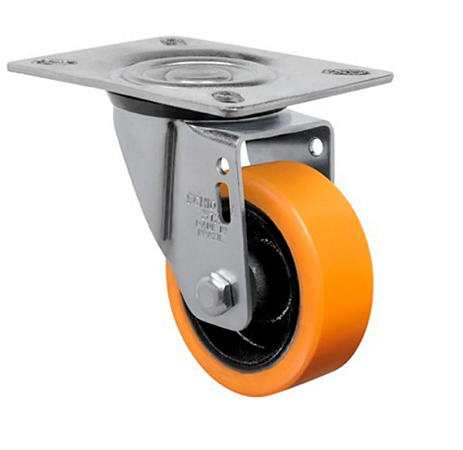 Rodízio PU Giratório de Placa