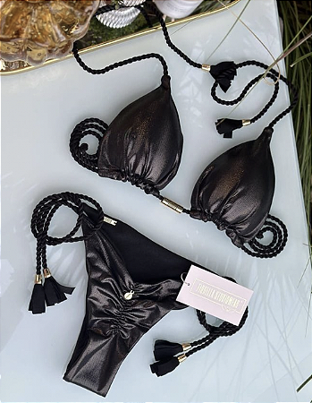 BIQUÍNI GEOVANELLA METALIZADO PRETO