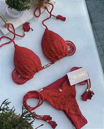 BIQUÍNI GEOVANELLA RENDA VERMELHO