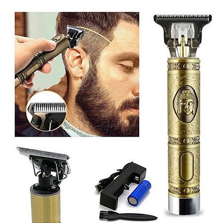 Maquina De Cortar Aparar Cabelo Barba Buda Profissional Aparador Desenho e Acabamento
