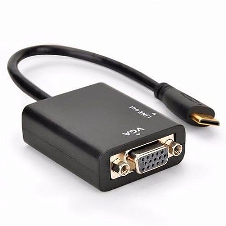 Cabo Adaptador Conversor Hdmi Para Vga com Saída P2 de Áudio